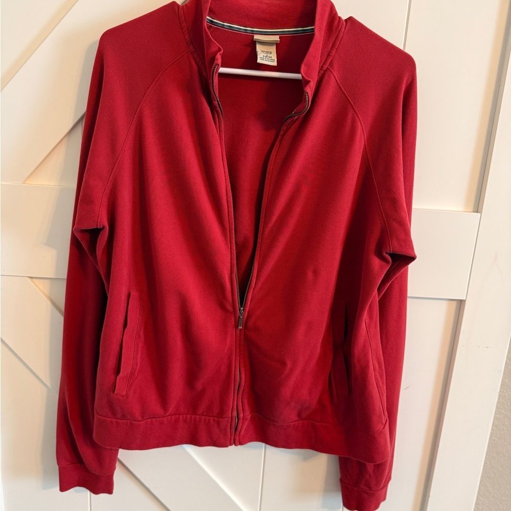 L.L. Bean Women's Large Full Zip 98% Sweatshirt Jacket cotton 2% Lycra